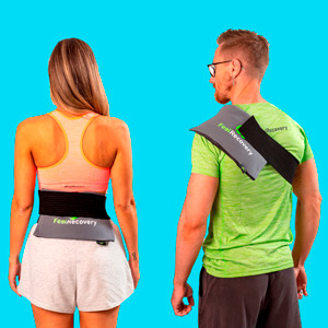 Feel Recovery - Reusable Gel Ice Packs for Back and Shoulders with Compression Band